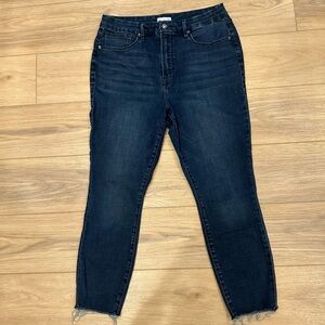 Good American High Rise Skinny Dark Blue Jeans- Size 15
